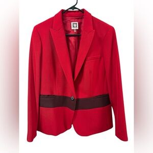 Anne Klein Red Blazer with Black Accents